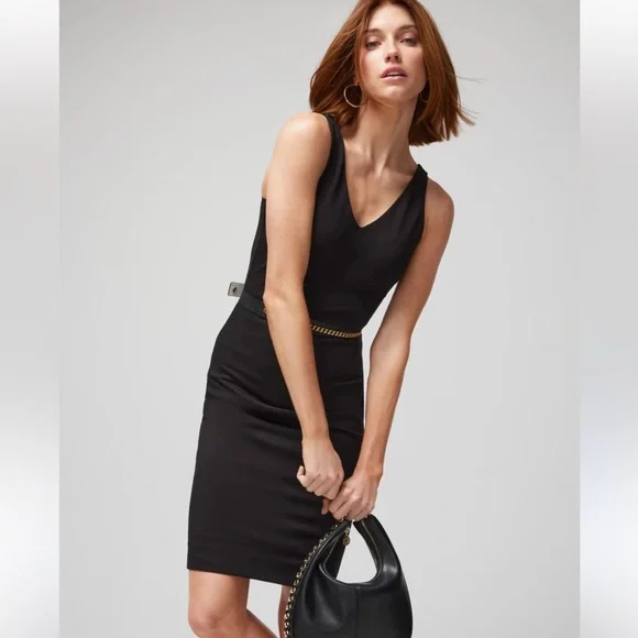 White House Black Market Aura‎ Black Sleeveless Sculpting Sheath Dress Size 4 - Picture 11 of 13